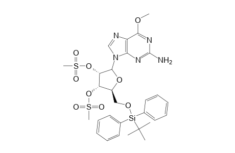2-Amino-9-[5-O-(tert-Butyldiphenylsilyl)-2,3-di-O-methanesulfonyl.beta.d-ribofuranosyl]-6-methoxypurine