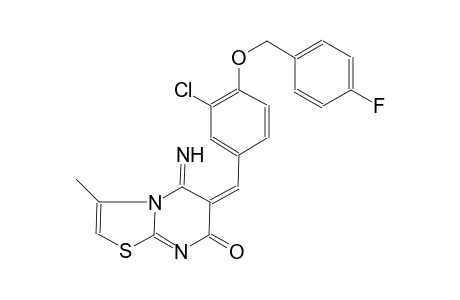 (6E)-6-{3-chloro-4-[(4-fluorobenzyl)oxy]benzylidene}-5-imino-3-methyl-5,6-dihydro-7H-[1,3]thiazolo[3,2-a]pyrimidin-7-one