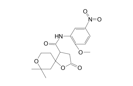 N-(2-methoxy-5-nitrophenyl)-7,7-dimethyl-2-oxo-1,8-dioxaspiro[4.5]decane-4-carboxamide