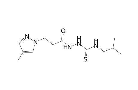 N-isobutyl-2-[3-(4-methyl-1H-pyrazol-1-yl)propanoyl]hydrazinecarbothioamide