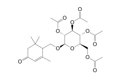 2-Cyclohexen-1-one, 4-[( .beta.-D-glucopyranosyloxy)methyl]-3,5,5-trimethyl-, tetraacetate