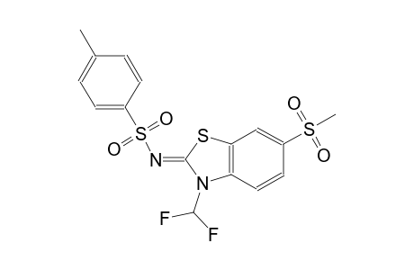 N-((2Z)-3-(difluoromethyl)-6-(methylsulfonyl)-1,3-benzothiazol-2(3H)-ylidene)-4-methylbenzenesulfonamide