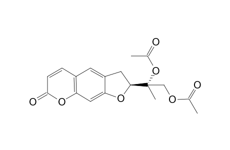 Acetic acid (S)-2-acetoxy-2-((S)-7-oxo-2,3-dihydro-7H-furo[3,2-g]chromen-2-yl)-propyl ester