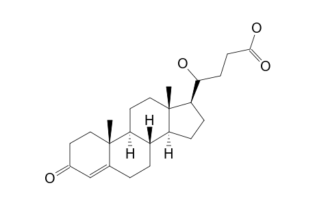 3-KETO-20R-HYDROXY-23-NORCHOL-4-ENE-ACID