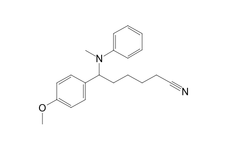 6-(4-methoxyphenyl)-6-(N-methylanilino)hexanenitrile