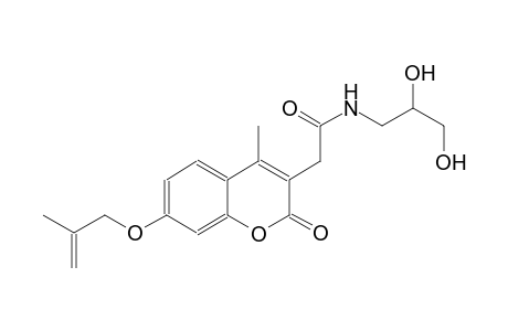 2H-1-benzopyran-3-acetamide, N-(2,3-dihydroxypropyl)-4-methyl-7-[(2-methyl-2-propenyl)oxy]-2-oxo-