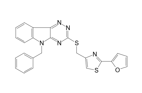 4-[({5-benzyl-5H-[1,2,4]triazino[5,6-b]indol-3-yl}sulfanyl)methyl]-2-(furan-2-yl)-1,3-thiazole