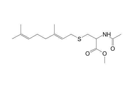2-Acetylamino-3-(3,7-dimethyl-octa-2,6-dienylsulfanyl)-propionic acid methyl ester