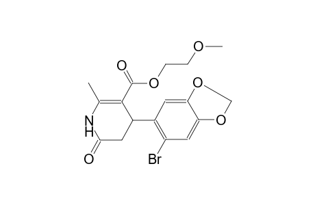 3-pyridinecarboxylic acid, 4-(6-bromo-1,3-benzodioxol-5-yl)-1,4,5,6-tetrahydro-2-methyl-6-oxo-, 2-methoxyethyl ester
