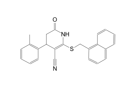 3-pyridinecarbonitrile, 1,4,5,6-tetrahydro-4-(2-methylphenyl)-2-[(1-naphthalenylmethyl)thio]-6-oxo-