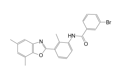 3-bromo-N-[3-(5,7-dimethyl-1,3-benzoxazol-2-yl)-2-methylphenyl]benzamide