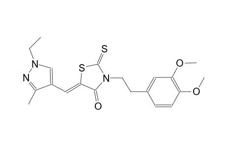 (5Z)-3-[2-(3,4-dimethoxyphenyl)ethyl]-5-[(1-ethyl-3-methyl-1H-pyrazol-4-yl)methylene]-2-thioxo-1,3-thiazolidin-4-one