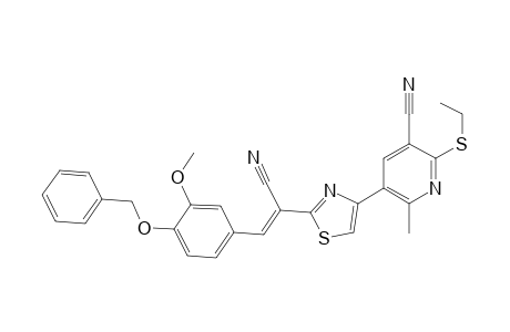 5-[2-[(E)-1-cyano-2-(3-methoxy-4-phenylmethoxy-phenyl)ethenyl]-1,3-thiazol-4-yl]-2-ethylsulfanyl-6-methyl-pyridine-3-carbonitrile