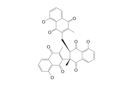 (+/-)-PLUMBAZEYLANONE;#1;5-HYDROXY-2-(8-HYDROXY-3-METHYL-1,4-DIOXO-2-NAPHTHYL)-3-[(8-HYDROXY-3-METHYL-1,4-DIOXO-2-NAPHTHYL)-METHYL]-2-METHYL-2,3-DIHYDRONAPHTHA