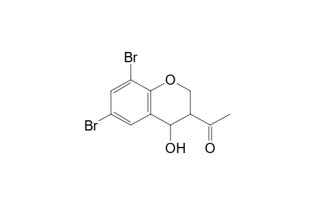 1-(6,8-dibromo-4-hydroxy-3,4-dihydro-2H-1-benzopyran-3-yl)ethanone