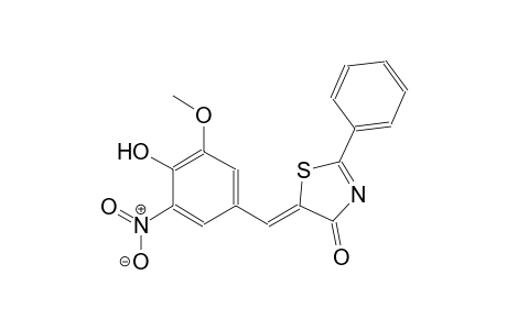 (5Z)-5-(4-hydroxy-3-methoxy-5-nitrobenzylidene)-2-phenyl-1,3-thiazol-4(5H)-one