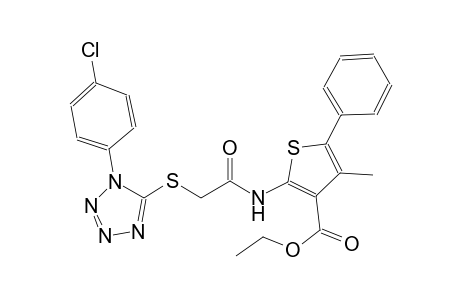 3-thiophenecarboxylic acid, 2-[[[[1-(4-chlorophenyl)-1H-tetrazol-5-yl]thio]acetyl]amino]-4-methyl-5-phenyl-, ethyl ester