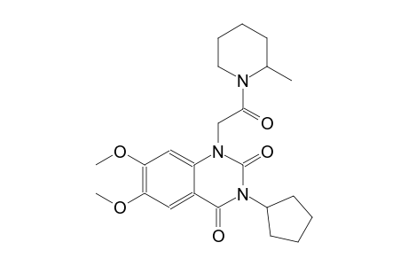 3-cyclopentyl-6,7-dimethoxy-1-[2-(2-methyl-1-piperidinyl)-2-oxoethyl]-2,4(1H,3H)-quinazolinedione
