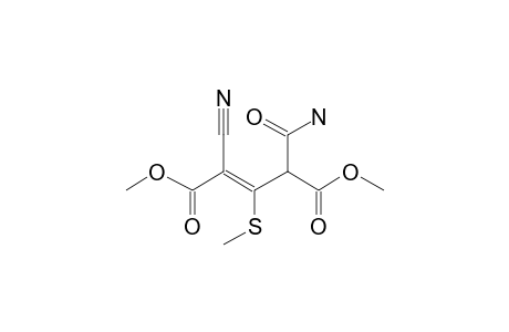 Dimethyl 4-carbamoyl-2-cyano-3-methylthio-2-pentenedioate