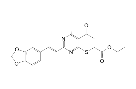 Ethyl[(2-(benzo[d]-(1,3)-dioxol-5'-yl)vinyl]-4,5-dimethyl-6-(methylpyrimidin-4"-yl)sulfanyl}-acetate