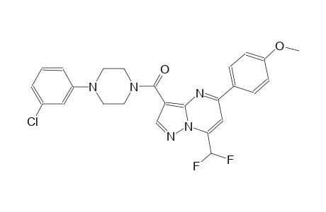 3-{[4-(3-chlorophenyl)-1-piperazinyl]carbonyl}-7-(difluoromethyl)-5-(4-methoxyphenyl)pyrazolo[1,5-a]pyrimidine