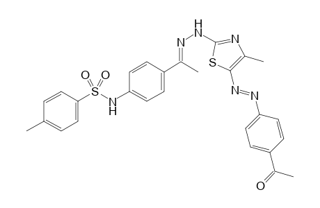 N-{4-[(1E)-1-(2-{5-[(E)-(4-Acetylphenyl)diazenyl]-4-methyl-1,3-thiazol-2-yl}hydrazinylidene)ethyl]-phenyl}-4-methylbenzenesulfonamide