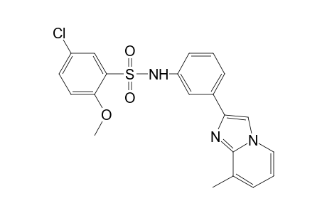 Benzenesulfonamide, 5-chloro-2-methoxy-N-[3-(8-methylimidazo[1,2-a]pyridin-2-yl)phenyl]-