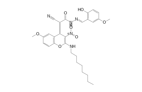 (2Z,N'E)-2-cyano-N'-(2-hydroxy-5-methoxybenzylidene)-2-(6-methoxy-3-nitro-2-[octylamino]-4H-chromen-4-ylidene)acetohydrazide