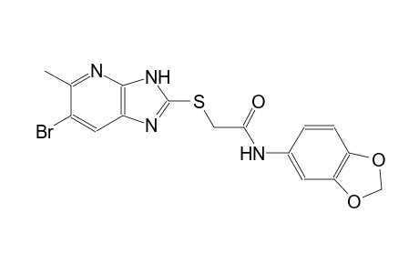 N-(1,3-benzodioxol-5-yl)-2-[(6-bromo-5-methyl-3H-imidazo[4,5-b]pyridin-2-yl)sulfanyl]acetamide