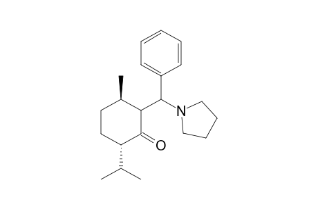 1R,4S-2-(alpha-N-Pyrrolidinobenzyl)-1-methyl-4-isopropyl-cyclohexan-3-one