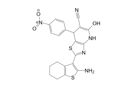 2-(2-Amino-4,5,6,7-tetrahydrobenzo[b]thiophen-3-yl)-5-hydroxy-7-(4-nitrophenyl)-4,7-dihydrothiazolo[4,5-b]pyridine-6-carbonitrile