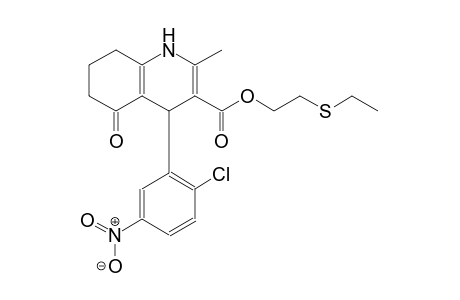 3-quinolinecarboxylic acid, 4-(2-chloro-5-nitrophenyl)-1,4,5,6,7,8-hexahydro-2-methyl-5-oxo-, 2-(ethylthio)ethyl ester