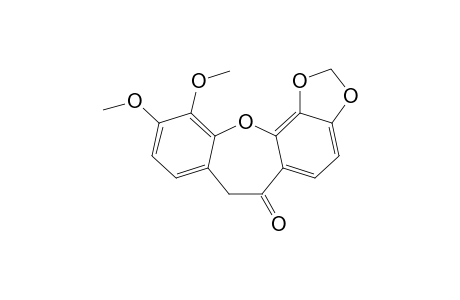 10,11-Dihydro-3,4-dimethoxy-6,7-methylenedioxydibenz(b,f)oxepin-10-one