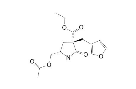 ETYHL-(3R,5S)-5-ACETOXYMETHYL-3-(FURAN-3-YL-METHYL)-2-OXO-PYRROLIDINE-3-CARBOXYLATE