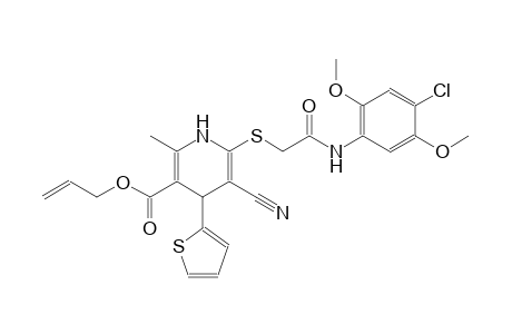 3-pyridinecarboxylic acid, 6-[[2-[(4-chloro-2,5-dimethoxyphenyl)amino]-2-oxoethyl]thio]-5-cyano-1,4-dihydro-2-methyl-4-(2-thienyl)-, 2-propenyl ester