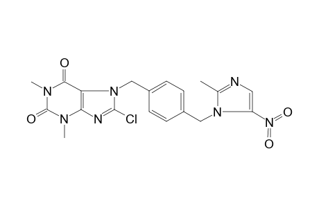 8-Chloro-1,3-dimethyl-7-[4-(2-methyl-5-nitro-imidazol-1-ylmethyl)-benzyl]-3,7-dihydro-purine-2,6-dione