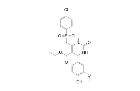 5-pyrimidinecarboxylic acid, 6-[[(4-chlorophenyl)sulfonyl]methyl]-1,2,3,4-tetrahydro-4-(4-hydroxy-3-methoxyphenyl)-2-oxo-, ethyl ester
