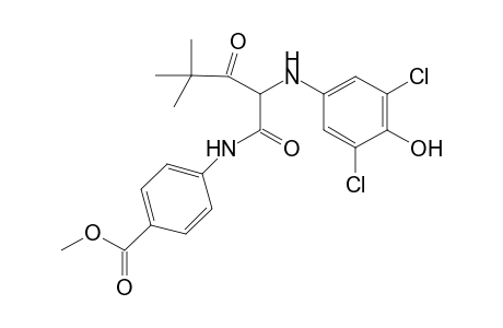 Benzoic acid, 4-[[2-[(3,5-dichloro-4-hydroxyphenyl)amino]-4,4-dimethyl-1,3-dioxopentyl]amino]-, methyl ester