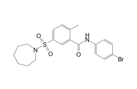 5-(1-azepanylsulfonyl)-N-(4-bromophenyl)-2-methylbenzamide