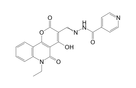 N-[(6-ethyl-4-hydroxy-2,5-dioxo-5,6-dihydro-2H-pyrano[3,2-c]quinolin-3-yl)methylidene]pyridine-4-carbohydrazide