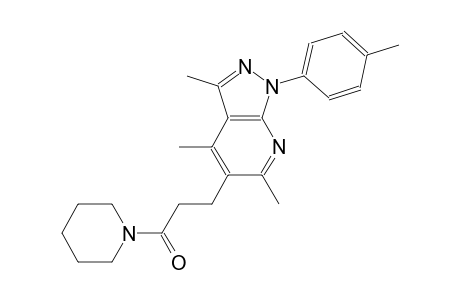1H-pyrazolo[3,4-b]pyridine, 3,4,6-trimethyl-1-(4-methylphenyl)-5-[3-oxo-3-(1-piperidinyl)propyl]-