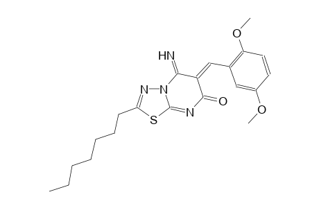 7H-[1,3,4]thiadiazolo[3,2-a]pyrimidin-7-one, 6-[(2,5-dimethoxyphenyl)methylene]-2-heptyl-5,6-dihydro-5-imino-, (6Z)-