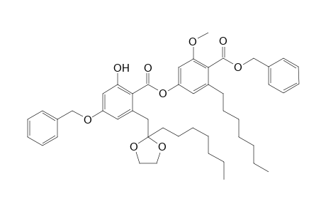 benzyl 4-[4'-benzyloxy-6'-{(2''-heptyl-1'',3''-dioxolan-2''-yl)methyl}-2'-hydroxybenzoyloxy]-6-heptyl-2-methoxybenzoate