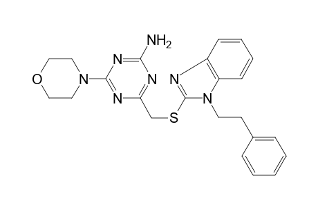 4-(4-Morpholinyl)-6-({[1-(2-phenylethyl)-1H-benzimidazol-2-yl]sulfanyl}methyl)-1,3,5-triazin-2-amine