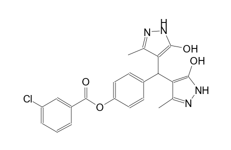 4-[bis(5-hydroxy-3-methyl-1H-pyrazol-4-yl)methyl]phenyl 3-chlorobenzoate