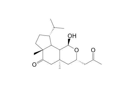 Cyclopenta[h]-2-benzopyran-6(1H)-one, decahydro-1-hydroxy-4a,6a-dimethyl-9-(1-methylethyl)-3-(2-oxopropyl)-