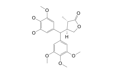 3,4-TRANS-3-METHYL-4-[(3,4-DIHYDROXY-5-METHOXYPHENYL)-(3,4,5-TRIMETHOXYPHENYL)-METHYL]-BUTYROLACTONE