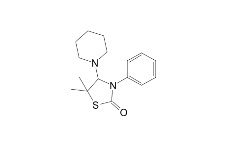 5,5-dimethyl-3-phenyl-4-piperidino-2-thiazolidinone