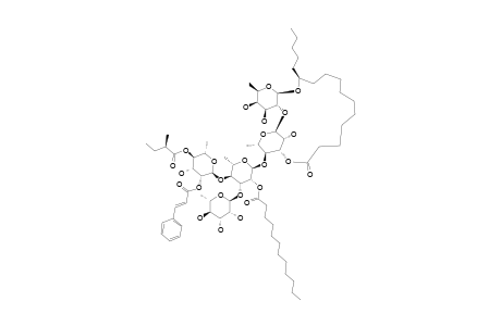 PESCAPREIN_XXII;(11-S)-JALAPINOLIC_ACID_11-O-ALPHA-L-RHAMNOPYRANOSYL-(1->3)-O-