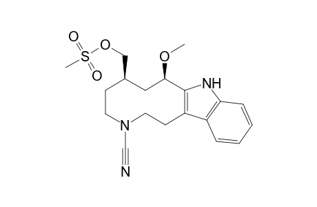 3H-Azecino[5,4-b]indole-3-carbonitrile, 1,2,4,5,6,7,8,9-octahydro-8-methoxy-6-[[(methylsulfonyl)oxy]methyl]-, (6R*,8R*)-(.+-.)-